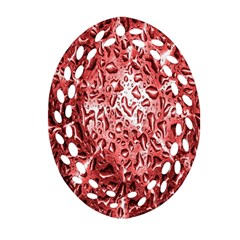 Water Drops Red Oval Filigree Ornament (two Sides) by Nexatart