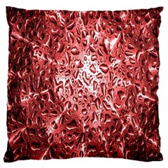 Water Drops Red Large Flano Cushion Case (one Side) by Nexatart