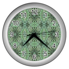 Seamless Abstraction Wallpaper Digital Computer Graphic Wall Clocks (silver)  by Nexatart