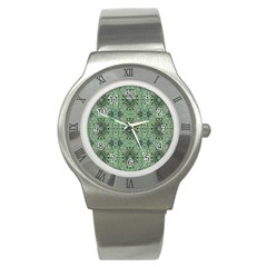 Seamless Abstraction Wallpaper Digital Computer Graphic Stainless Steel Watch by Nexatart