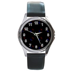 Tranquil Abstract Pattern Round Metal Watch by Nexatart