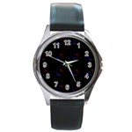 Tranquil Abstract Pattern Round Metal Watch Front