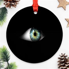 Eye On The Black Background Ornament (round) by Nexatart