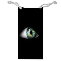 Eye On The Black Background Jewelry Bag by Nexatart