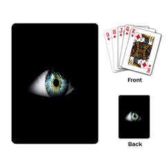 Eye On The Black Background Playing Card by Nexatart