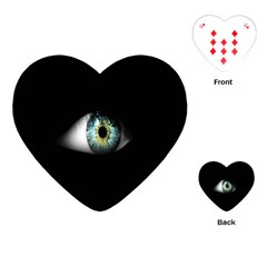 Eye On The Black Background Playing Cards (heart)  by Nexatart