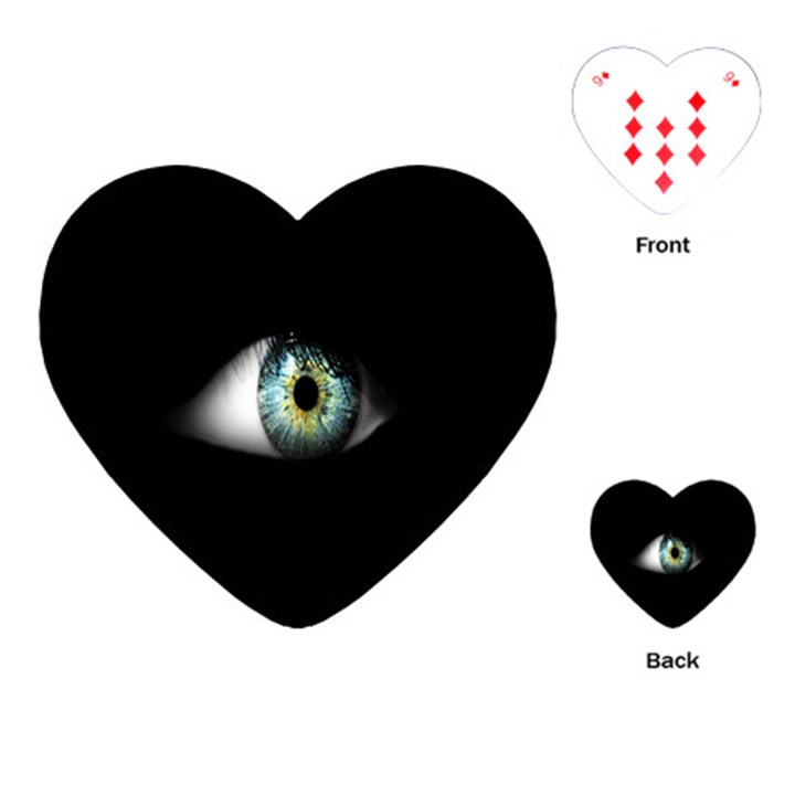 Eye On The Black Background Playing Cards (Heart) 