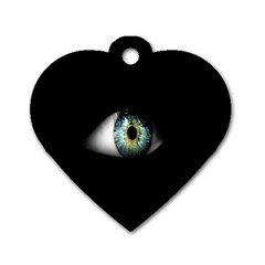 Eye On The Black Background Dog Tag Heart (one Side) by Nexatart