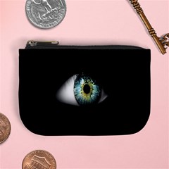 Eye On The Black Background Mini Coin Purses by Nexatart