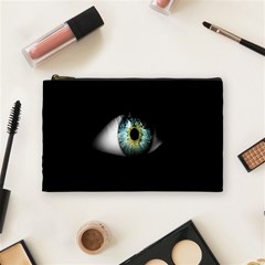 Eye On The Black Background Cosmetic Bag (medium)  by Nexatart