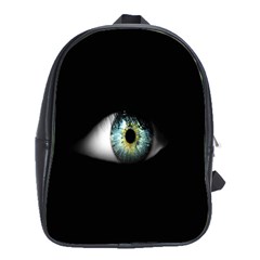 Eye On The Black Background School Bags(large)  by Nexatart