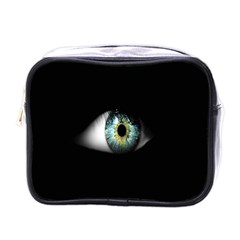 Eye On The Black Background Mini Toiletries Bags by Nexatart