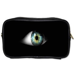 Eye On The Black Background Toiletries Bags 2-side by Nexatart