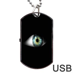 Eye On The Black Background Dog Tag Usb Flash (two Sides)