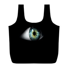 Eye On The Black Background Full Print Recycle Bags (l)  by Nexatart