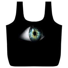 Eye On The Black Background Full Print Recycle Bags (l)  by Nexatart