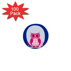 Alphabet Letter O With Owl Illustration Ideal For Teaching Kids 1  Mini Buttons (100 Pack)  by Nexatart