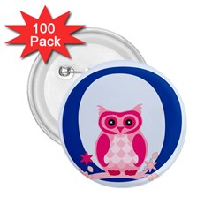 Alphabet Letter O With Owl Illustration Ideal For Teaching Kids 2 25  Buttons (100 Pack)  by Nexatart