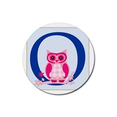 Alphabet Letter O With Owl Illustration Ideal For Teaching Kids Rubber Round Coaster (4 Pack)  by Nexatart