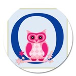 Alphabet Letter O With Owl Illustration Ideal For Teaching Kids Magnet 5  (Round) Front