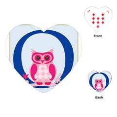 Alphabet Letter O With Owl Illustration Ideal For Teaching Kids Playing Cards (heart)  by Nexatart