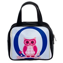 Alphabet Letter O With Owl Illustration Ideal For Teaching Kids Classic Handbags (2 Sides) by Nexatart