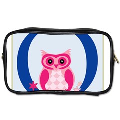 Alphabet Letter O With Owl Illustration Ideal For Teaching Kids Toiletries Bags 2-side by Nexatart