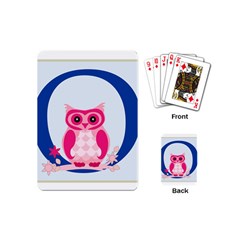 Alphabet Letter O With Owl Illustration Ideal For Teaching Kids Playing Cards (mini)  by Nexatart