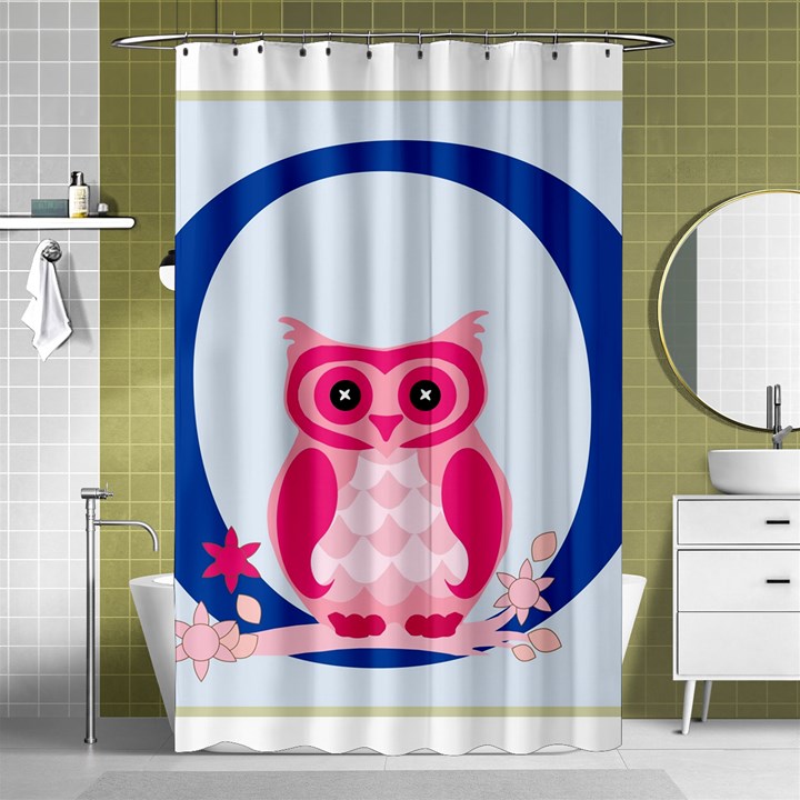 Alphabet Letter O With Owl Illustration Ideal For Teaching Kids Shower Curtain 48  x 72  (Small) 