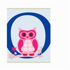 Alphabet Letter O With Owl Illustration Ideal For Teaching Kids Small Garden Flag (two Sides) by Nexatart