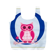 Alphabet Letter O With Owl Illustration Ideal For Teaching Kids Full Print Recycle Bags (m)  by Nexatart