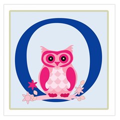 Alphabet Letter O With Owl Illustration Ideal For Teaching Kids Large Satin Scarf (square) by Nexatart