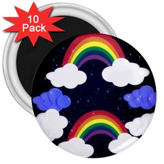 Rainbow Animation 3  Magnets (10 Pack)  by Nexatart