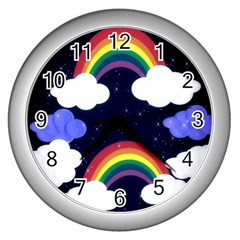 Rainbow Animation Wall Clocks (silver)  by Nexatart