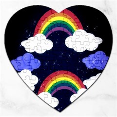 Rainbow Animation Jigsaw Puzzle (heart) by Nexatart