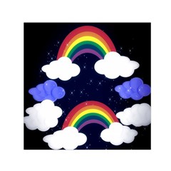 Rainbow Animation Small Satin Scarf (square) by Nexatart