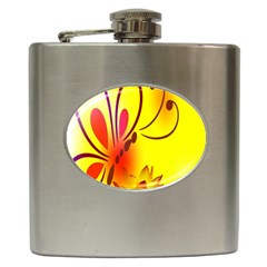 Butterfly Background Wallpaper Texture Hip Flask (6 Oz) by Nexatart