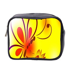 Butterfly Background Wallpaper Texture Mini Toiletries Bag 2-side by Nexatart