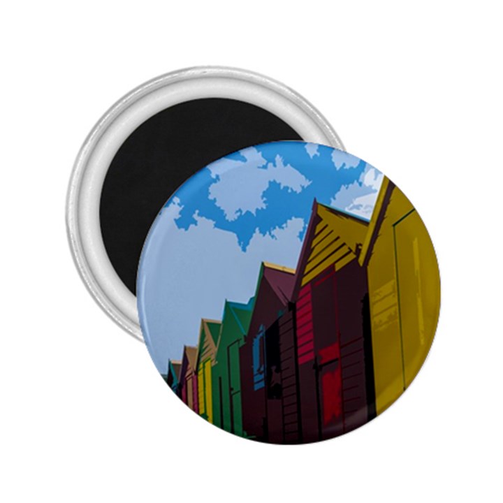 Brightly Colored Dressing Huts 2.25  Magnets