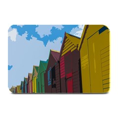 Brightly Colored Dressing Huts Plate Mats by Nexatart