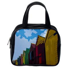 Brightly Colored Dressing Huts Classic Handbags (one Side) by Nexatart