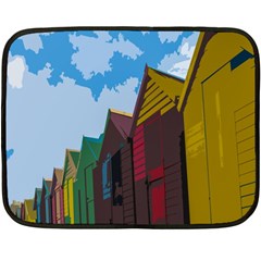 Brightly Colored Dressing Huts Fleece Blanket (mini) by Nexatart