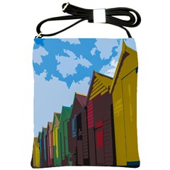 Brightly Colored Dressing Huts Shoulder Sling Bags by Nexatart