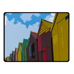 Brightly Colored Dressing Huts Fleece Blanket (small) by Nexatart