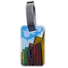 Brightly Colored Dressing Huts Luggage Tags (two Sides) by Nexatart