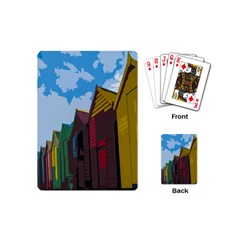 Brightly Colored Dressing Huts Playing Cards (mini)  by Nexatart