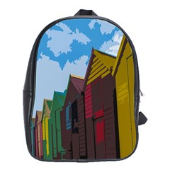 Brightly Colored Dressing Huts School Bags (xl)  by Nexatart