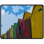 Brightly Colored Dressing Huts Double Sided Fleece Blanket (Medium)  58.8 x47.4  Blanket Front