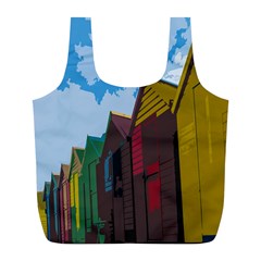 Brightly Colored Dressing Huts Full Print Recycle Bags (l)  by Nexatart