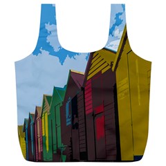 Brightly Colored Dressing Huts Full Print Recycle Bags (l)  by Nexatart